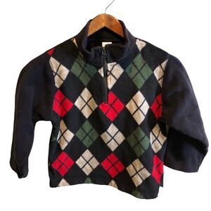 Gymboree Boys XS (3-4) Argyle 1/4 Zip Fleece Pullover